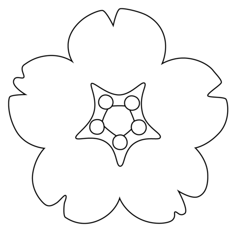 Cherry Blossom Emoji Coloring Page